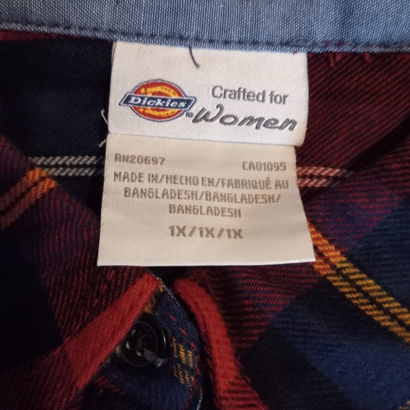 Dickie'sPlaid Flannel Shirt-Women's-SZ 1XL - Picture 5 of 7